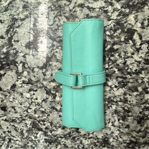Tiffany & Co. Blue Leather Jewelry Roll Organizer